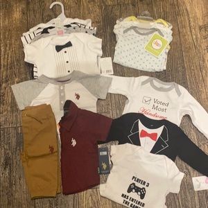 HUGE LOT OF BABY BOY CLOTHES NEW SIZE 3-6 MONTHS